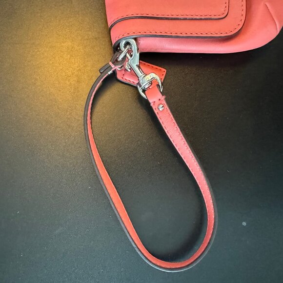 COACH - Kristin Smooth Coal Leather Wristlet Clutch Purse - Picture 6 of 8